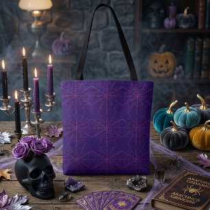 Rosa Schwarze Witwenspinnen-Netz-Kunst Halloween-M Tasche