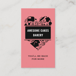 Rosa schwarzer Bäcker Bäckerei Kuchen Kekse Gebäck Visitenkarte