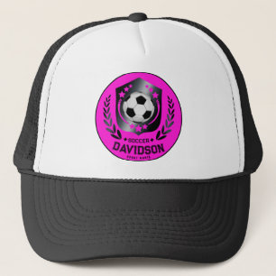 Rosa schwarzer Fußball mit individuellem Namenszug Truckerkappe