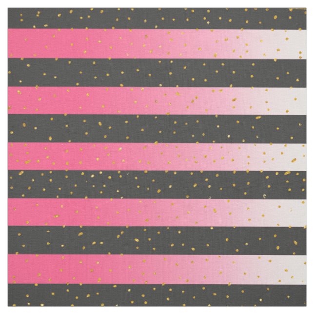 Rosa schwarzer GoldImitat-Glitter punktiert Stoff (Muster)
