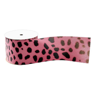 Rosa schwarzer Leopard Abstrakt Ripsband