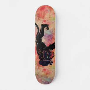 Rosa schwarzer Panther-MarmorierungSkateboard Skateboard