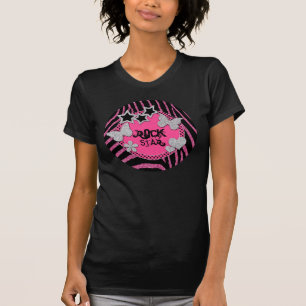 Rosa schwarzer silberner T-Shirt