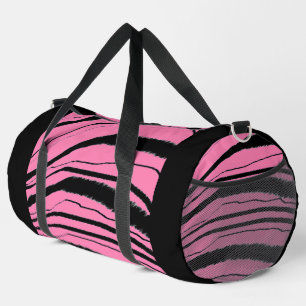 Rosa + Schwarzer Tierstreifen Sportym-Reise Duffle Bag