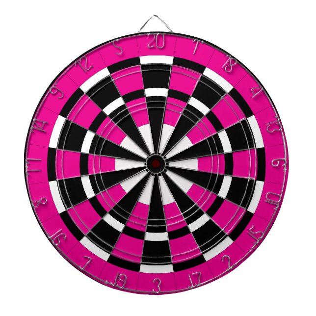Rosa schwarzer u. weißer Dartboard Dartscheibe (vorne)