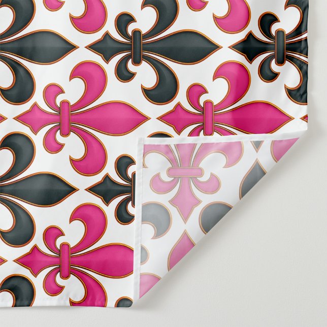 Rosa schwarzes Barock-Lilienmuster-Design  Stoff (Von Creator hochgeladen)