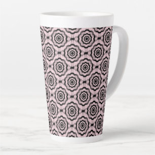 Rosa schwarzes Blumen nahtloses Muster Milchtasse