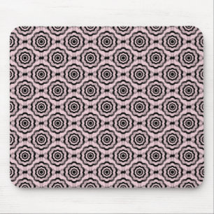 Rosa schwarzes Blumen nahtloses Muster Mousepad