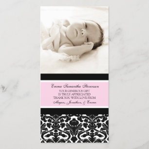 Rosa Schwarzes danken Ihnen Dankeskarte