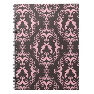 Rosa Schwarzes des Damastes schießt Notizblock
