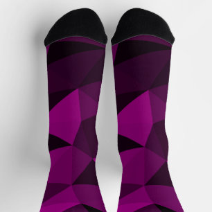 Rosa-schwarzes geometrisches Maschenmuster Socken