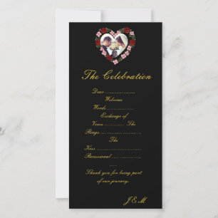 Rosa-schwarzes Hochzeitsprogramm