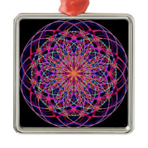 Rosa Schwarzes Kaleidoskop Mandala Art