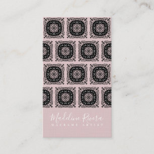 Rosa-schwarzes Mandala-Yoga-Makramee Visitenkarte