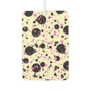 Rosa & schwarzes Polka-Punkt-Glamour-Muster Autolufterfrischer