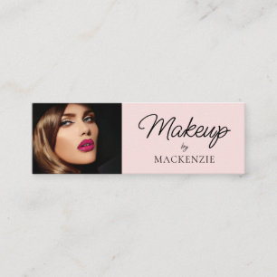 Rosa-schwarzes Schriftfoto-Make-up  Mini Visitenkarte