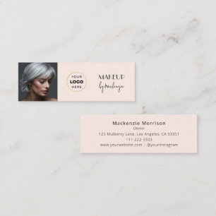 Rosa-schwarzes Schriftfoto-Make-up Mini Visitenkarte