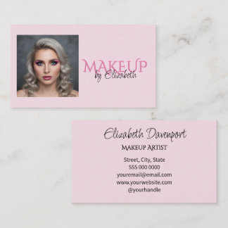 Rosa-schwarzes Schriftfoto-Make-up Visitenkarte