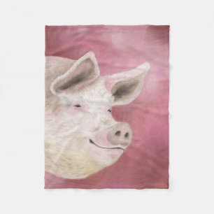 Rosa Schwein-Fleece Fleecedecke