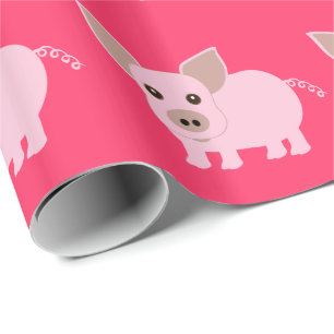 Rosa Schwein-Geschenk-Packpapier Geschenkpapier