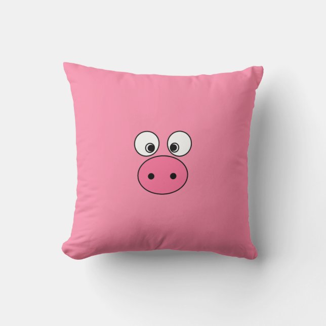 Rosa Schwein-Gesicht und Gammler! Kissen (Vorderseite)