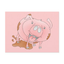 Rosa Schwein im Schlamm