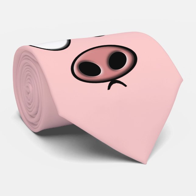 Rosa Schwein Krawatte (Gerollt)