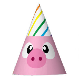 Rosa Schwein mit einem Hut aus Party, Party Partyhütchen