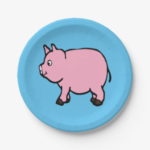 Rosa Schwein-Papier-Teller 7" Pappteller