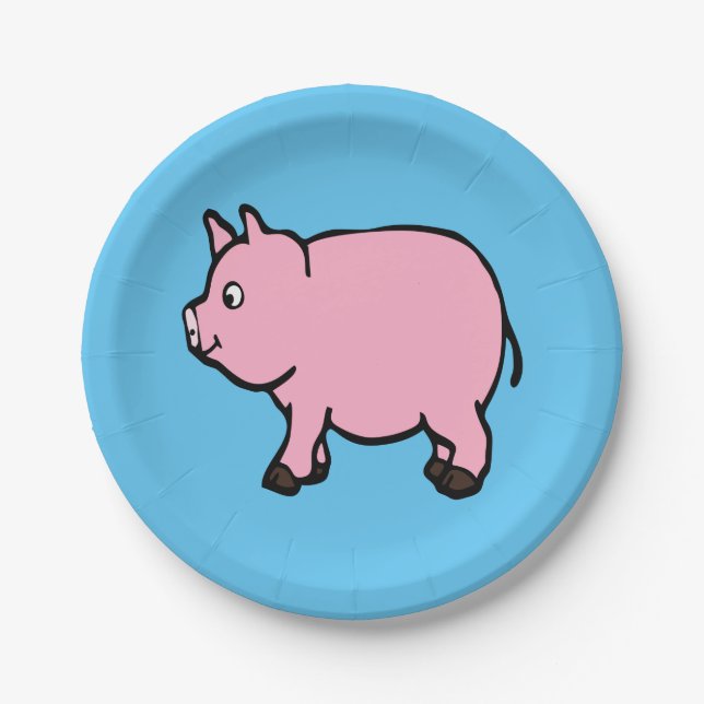 Rosa Schwein-Papier-Teller 7" Pappteller (Vorderseite)