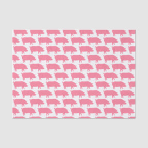 Rosa Schwein-Silhouette-Muster Seidenpapier