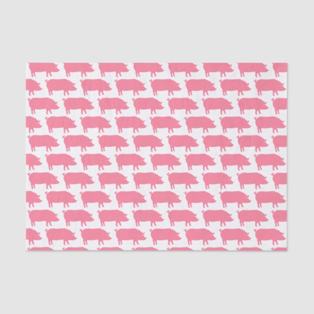 Rosa Schwein-Silhouette-Muster Seidenpapier (Vorderseite)