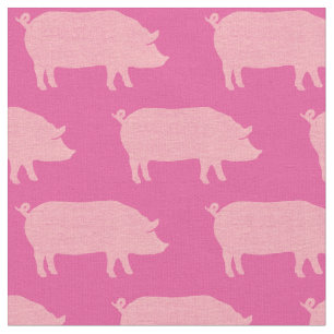 Rosa Schwein-Silhouette-Muster Stoff