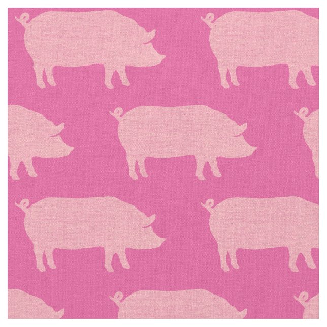 Rosa Schwein-Silhouette-Muster Stoff (Nahaufnahme)