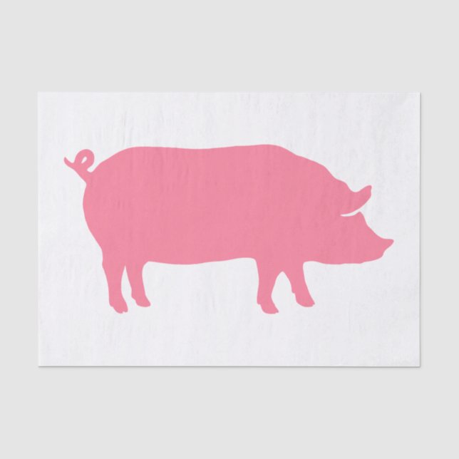 Rosa Schwein-Silhouette Seidenpapier (Vorderseite)