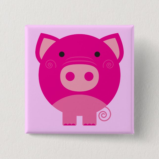 Rosa Schwein-T-Shirts und Geschenke Button (Vorderseite)
