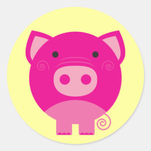 Rosa Schwein-T-Shirts und Geschenke Runder Aufkleber