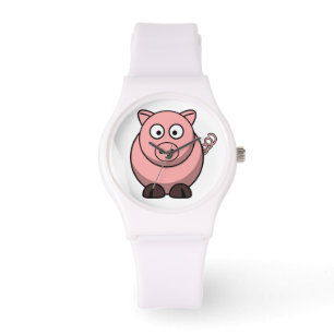 Rosa Schwein-Uhr Armbanduhr
