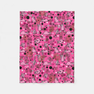 Rosa Schweinchen-Cartoon Fleecedecke