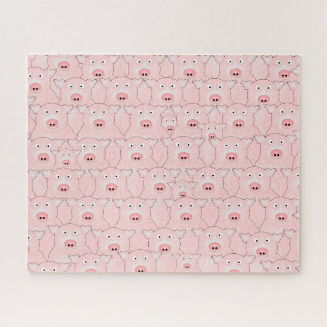 Rosa Schweine Puzzle (Horizontal)