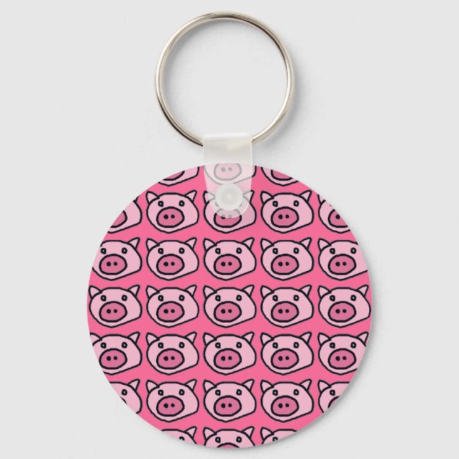 Rosa Schweine Schlüsselanhänger (Vorderseite)