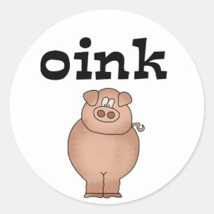 Rosa Schweinefleisch T - Shirt und Geschenke Runder Aufkleber