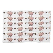 Rosa Schweinefleisch und Herz-Handtuch