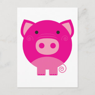 Rosa Schweineschirme und -geschenke Postkarte