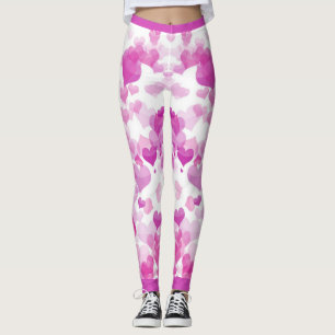 Rosa schwimmende Herzen Leggings