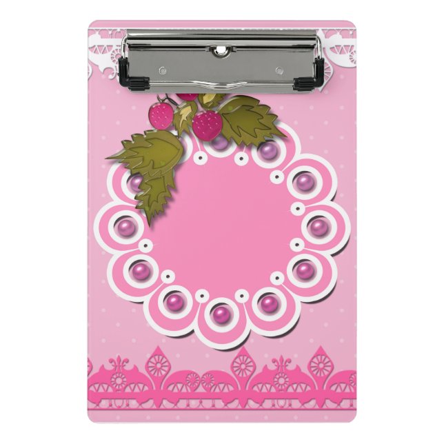 Rosa Scrapbooking Mini Klemmbrett (Vorderseite)