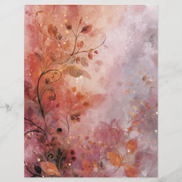 Rosa Scroll-Feder Papier für Scrapbook Briefbogen