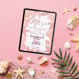 Rosa "Sea you soon" Kinderdusche Einladung