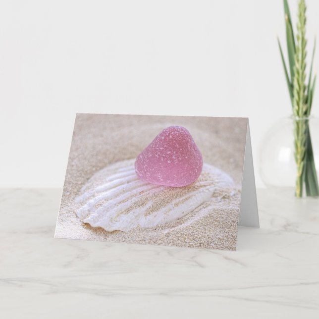 Rosa Seeglas Gumdrop Karte (Vorderseite)