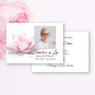 Rosa Seerose Aquarell Feier des Lebens Einladung